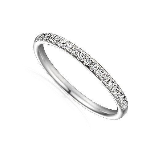 Micro Set Round Brilliant Cut Diamond Half Eternity Ring