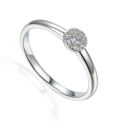 Claw Set Round Brilliant Cut Diamond Cluster Ring