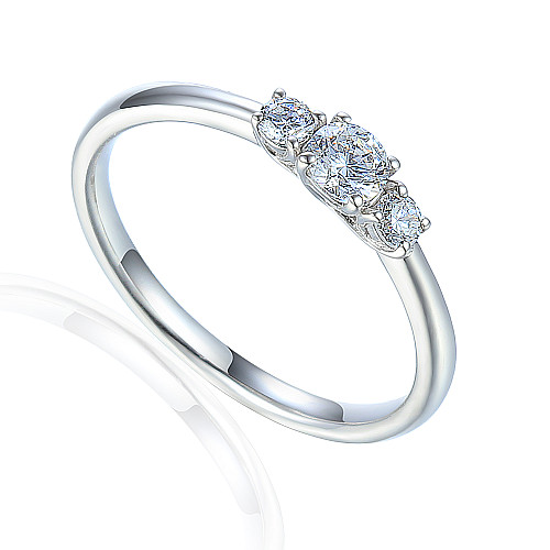 Claw Set Round Brilliant Cut Diamond 3 Stone Ring