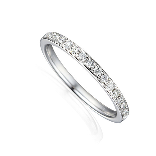 Round Brilliant Cut Diamond Micro Set Half Eternity Ring