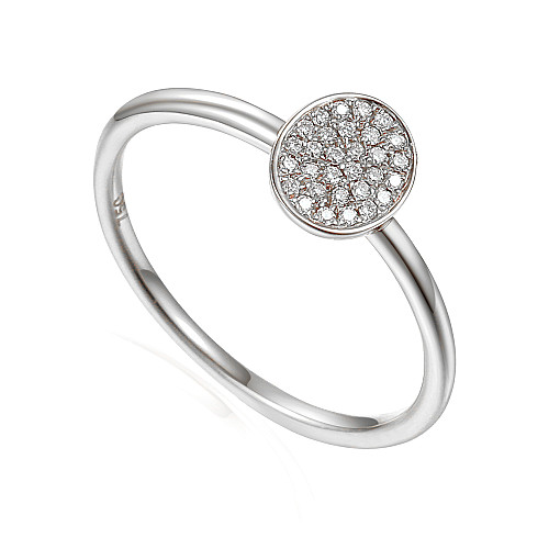 Round Brilliant Cut Diamond Pave Set Ring