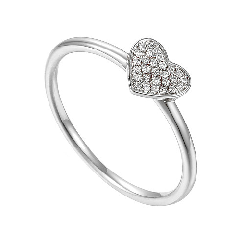 Round Brilliant Cut Diamond Pace Set Heart Shape Ring