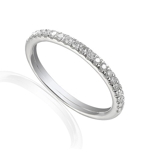 Round Brilliant Cut Diamond Micro Set Half Eternity Ring