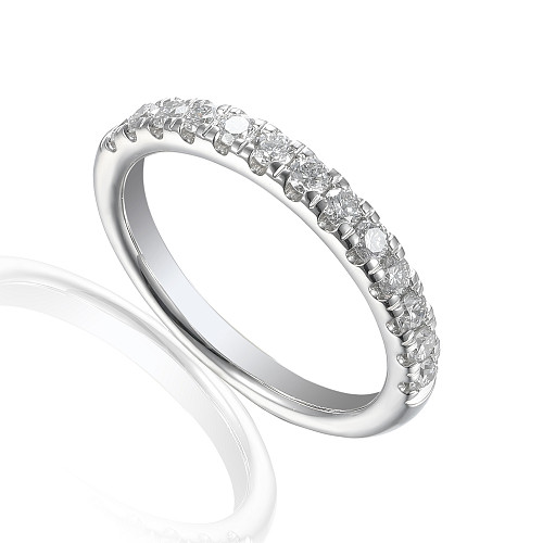 Round Brilliant Cut Diamond Micro Set Half Eternity Ring