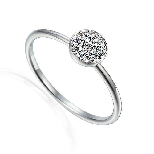 Micro Set Round Brilliant Cut Diamond Cluster Ring