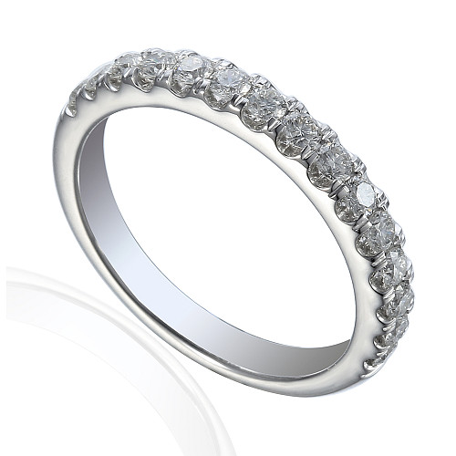Round Brilliant Cut Diamond Micro Set Half Eternity Ring