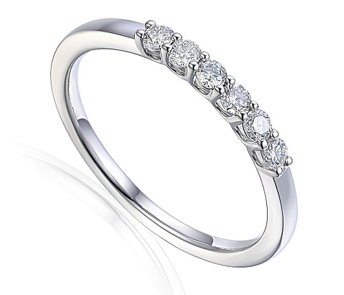 Round Brilliant Cut Diamond Micro Set Half Eternity Ring