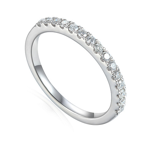 Round Brilliant Cut Diamond Micro Set Half Eternity Ring