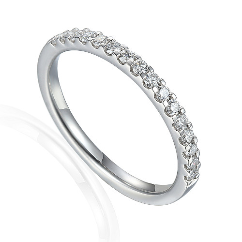 Round Brilliant Cut Diamond Micro Set Half Eternity Ring