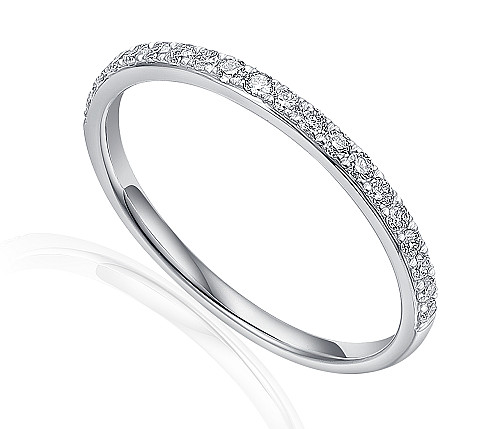 Round Brilliant Cut Diamond Micro Set Half Eternity Ring