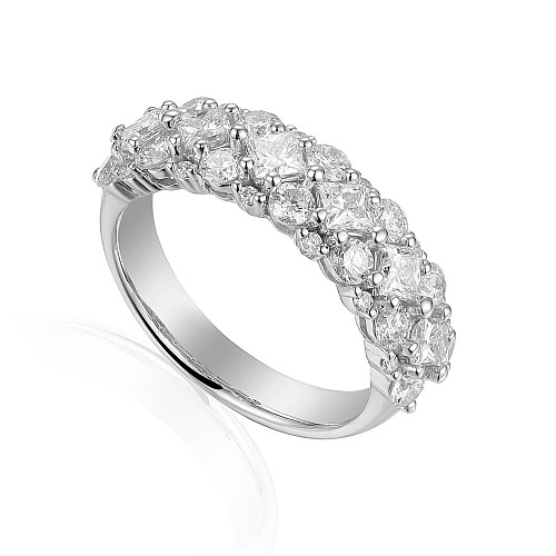 Claw Set Diamond Row Cluster Ring