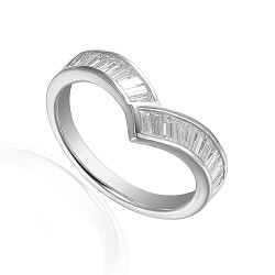 Baguette Diamond Channel Set Wishbone Ring