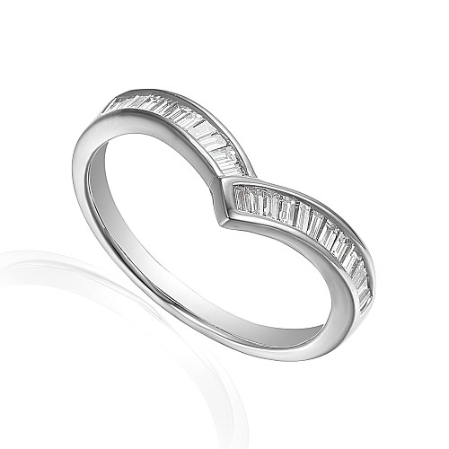 Baguette Diamond Channel Set Wishbone Ring