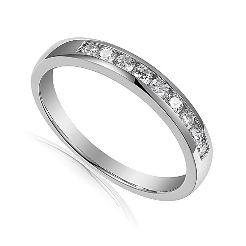 Round Brilliant Cut Diamond Channel Set Half Eternity Ring