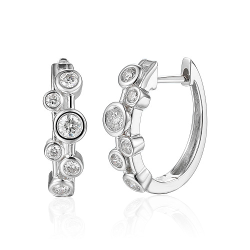 Rubover Set Diamond Bubble Statement Hoop Earrings