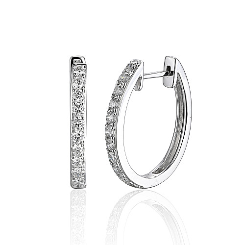 Micro Set Diamond Hoop Earrings