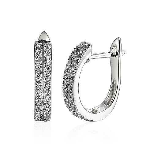 Micro Set Diamond Double Row Small Hoop Earrings