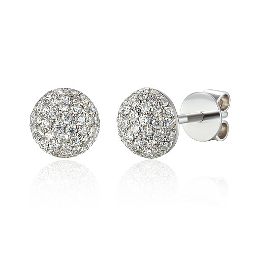 Round Brilliant Cut Diamond Micro Set Cluster Earrings