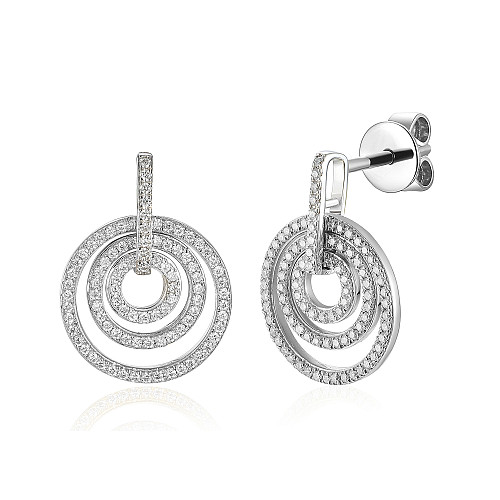 Pave Diamond Multi Circle Statement Earrings
