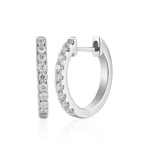 Micro Set Diamond Huggie Hoop Earrings