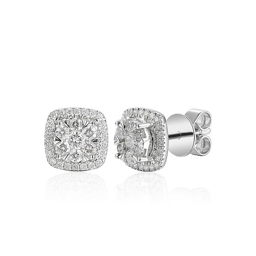Claw Set & Micro Set Diamond Stud Earrings