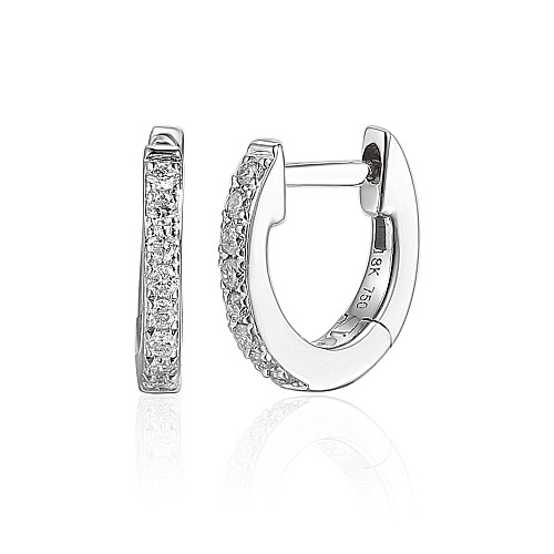 Micro Set Diamond Huggie Hoop Earrings