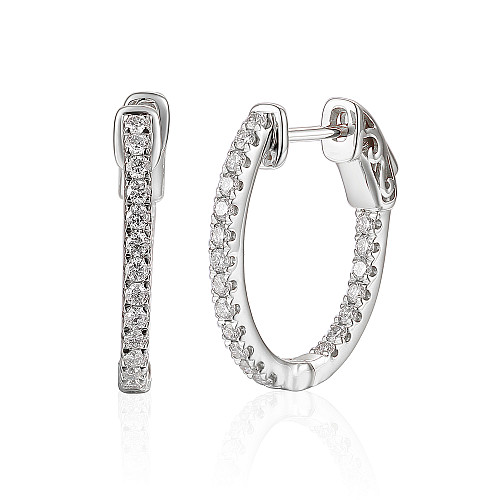 Micro Set Diamond Inside Out Hoop Earrings