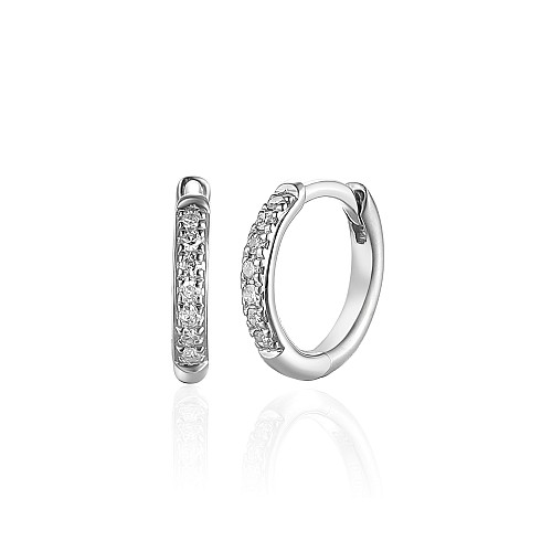 Micro Set Diamond Huggie Hoop Earrings