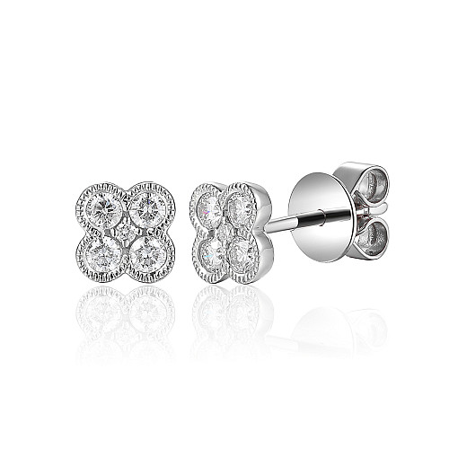 Round Brilliant Cut Diamond Micro Set Assorted Earrings