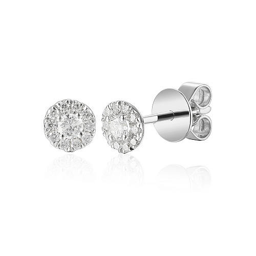 Claw And Micro Set Diamond Stud Earrings