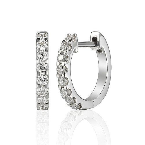 Claw Set Diamond Hoop Earrings