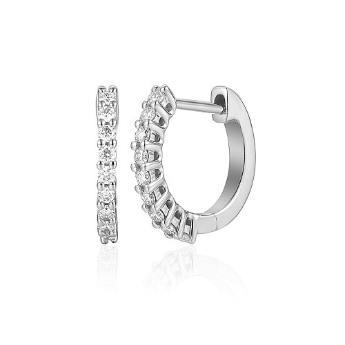 Micro Set Diamond Huggie Hoop Earrings