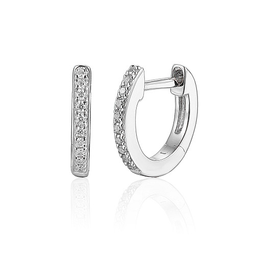 Micro Set Diamond Hoop Earrings