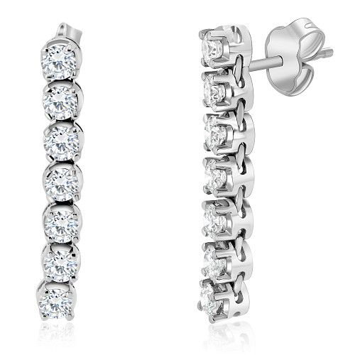 7 Stone Diamond Drop Earring