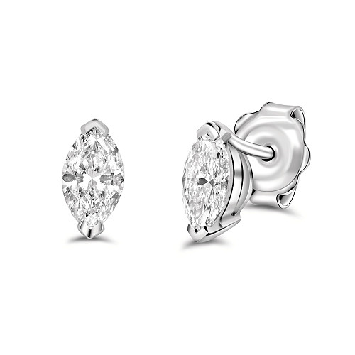 Marquise Cut 4 Claw Diamond Stud Earring