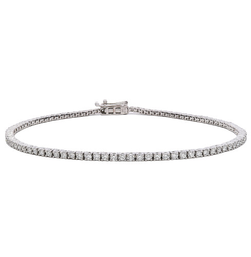 LGBR9W015/30959MF/21715C - LAB GROWN 9K WG LINE BRACELET TDW: 1.5CT 4.20gms