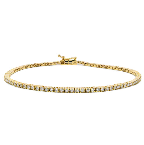 LGBR9Y015/34839MF/21610C - LAB GROWN 9K YG LINE BRACELET TDW: 1.5CT 4.20gms