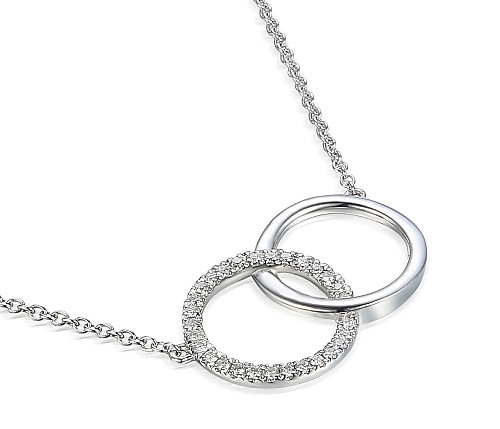 Micro Set Double Circle Diamond Necklace