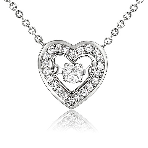 Micro Set Round Diamond Dancing Diamond Necklace