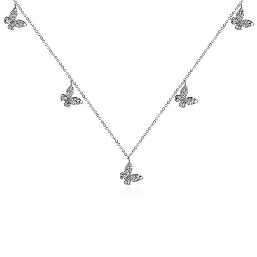 Mirco Set Round Brilliant Cut Diamond Necklace