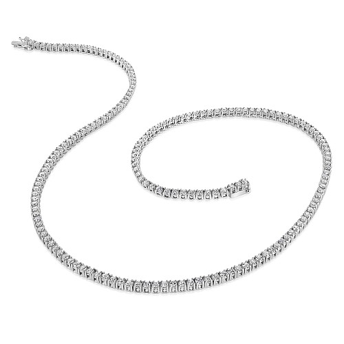 Round Brilliant Cut Diamond straight Finnese Necklace