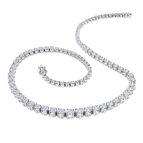 Round Brilliant Cut Diamond Graduated Necklace
