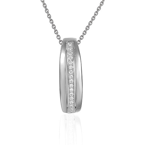 Micro Set Diamond Line Pendant + Chain