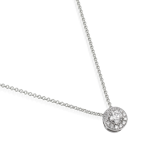 Round Brilliant Cut Diamond Halo Pendant
