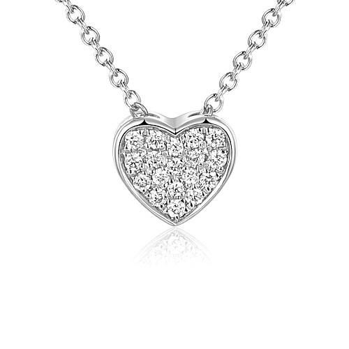 Pave Diamond Heart Necklace