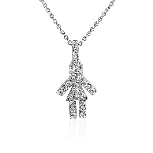 Micro Set Diamond Character Pendant + Chain