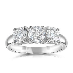3 Stone Single Gallery Diamond Ring
