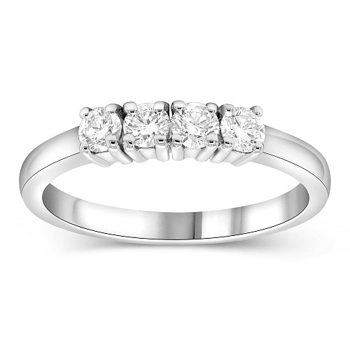 4 Stone Single Gallery Diamond Ring