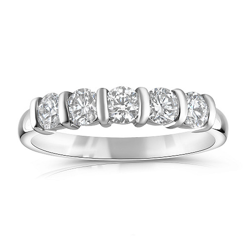 5 Stone Bar Set Diamond Ring
