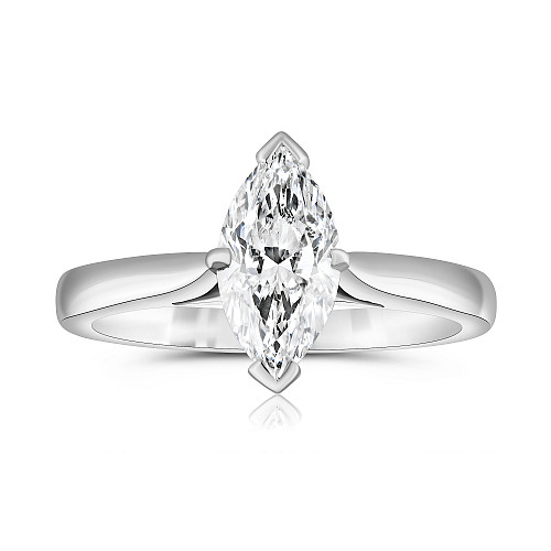 Marquise Cut 4 Claw Solitaire Diamond Ring